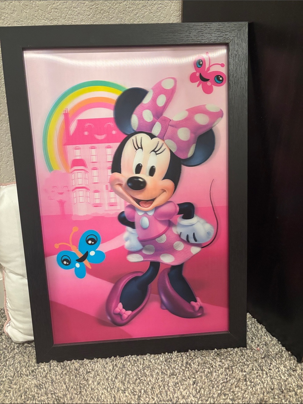 Disney Minnie Mouse Pink and Black Framed Wall Art